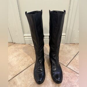 Sixth + Love New York Black Leather Knee-High Boots | Size 8